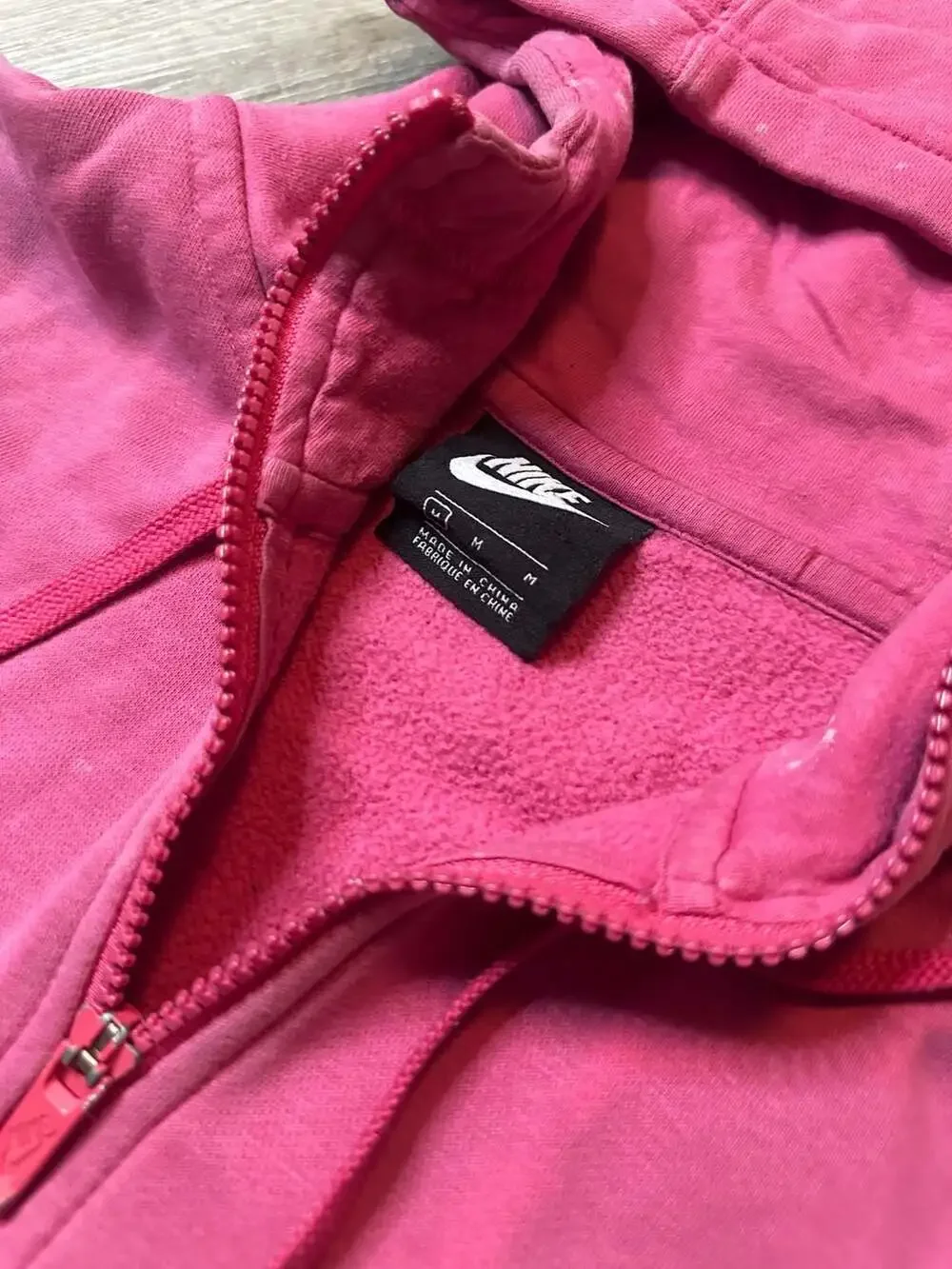 Nike Women's Pink Full-Zip Hoodie Sweatshirt